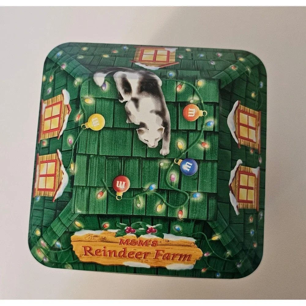 M&M's Reindeer Farm Christmas Village Series Tin 2003 Collectible #16